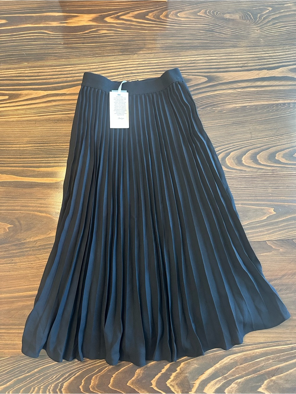 Grace Karin Black Pleated Midi Skirt